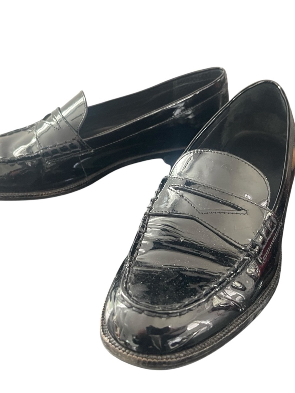 Lauren by Ralph Lauren Black Patent Leather Dalena Penny Loafers, 9 - Picture 2 of 7